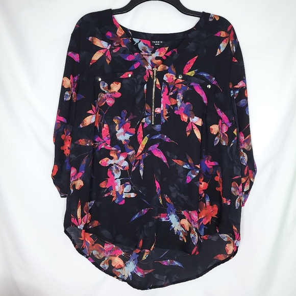 TORRID Harper Floral Print Women's Top Size 0 (LARGE) - Picture 1 of 14